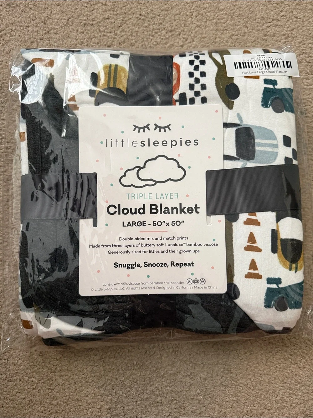 Little Sleepies Fast Lane Cloud Blanket